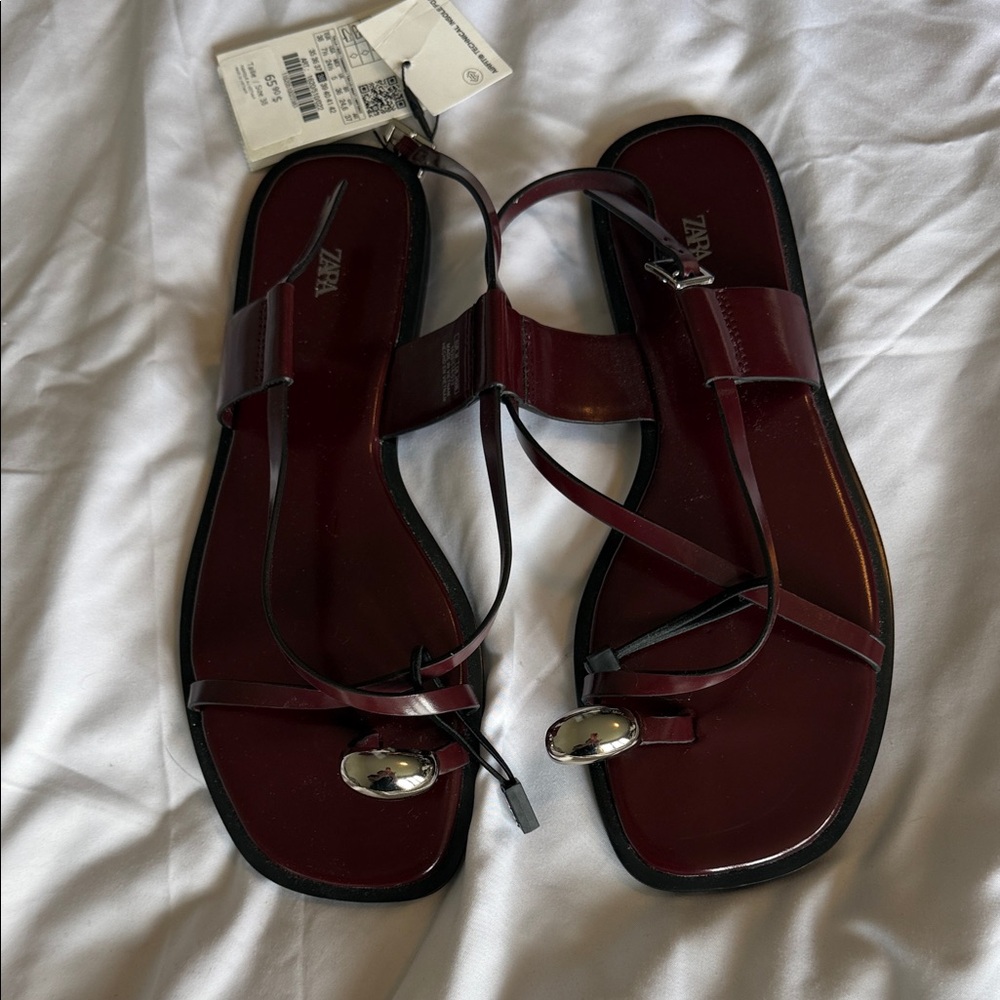 NWT ZARA burgundy sandals